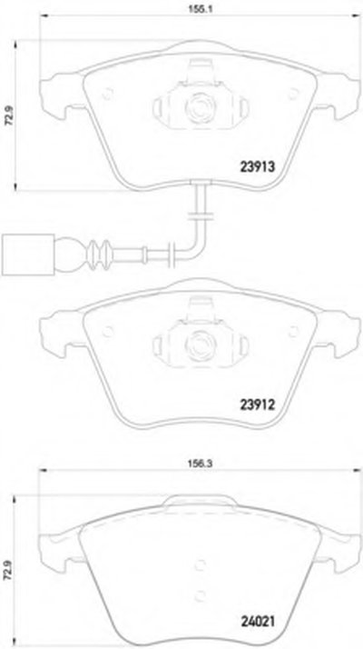 P85129 BREMBO Комплект тормозных колодок, дисковый тормоз