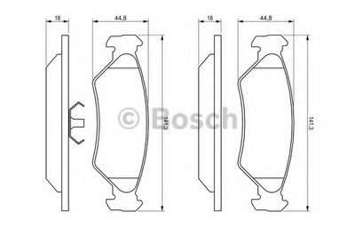 0986492020 BOSCH Комплект тормозных колодок, дисковый тормоз