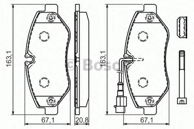 0986494334 BOSCH Комплект тормозных колодок, дисковый тормоз