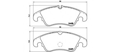 P85098 BREMBO Комплект тормозных колодок, дисковый тормоз