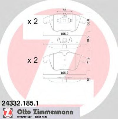 243321851 ZIMMERMANN Комплект тормозных колодок, дисковый тормоз