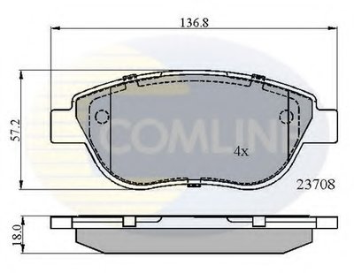 CBP01783 COMLINE Комплект тормозных колодок, дисковый тормоз