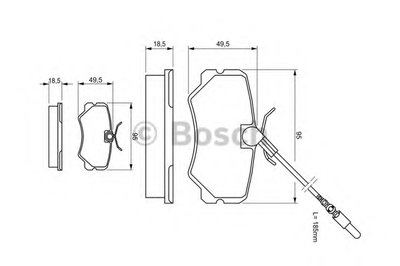 0986492090 BOSCH Комплект тормозных колодок, дисковый тормоз