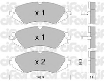 8222940 CIFAM Комплект тормозных колодок, дисковый тормоз