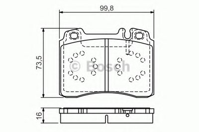 0986495057 BOSCH Комплект тормозных колодок, дисковый тормоз