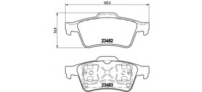 P59044 BREMBO Комплект тормозных колодок, дисковый тормоз