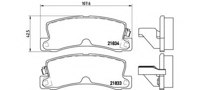 P83015 BREMBO Комплект тормозных колодок, дисковый тормоз