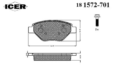 181572701 ICER Комплект тормозных колодок, дисковый тормоз