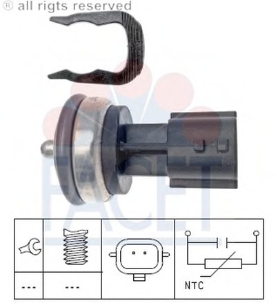 Датчик, температура охлаждающей жидкости; Датчик, температура охлаждающей жидкости; Датчик, температура охлаждающей жидкости FACET купить