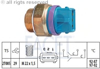 75629 FACET Термовыключатель, вентилятор радиатора