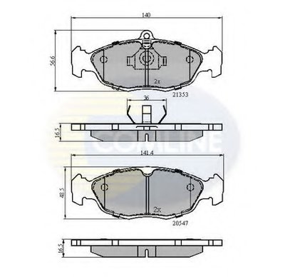 CBP0134 COMLINE Комплект тормозных колодок, дисковый тормоз