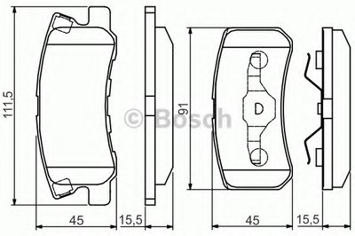 0986495172 BOSCH Комплект тормозных колодок, дисковый тормоз