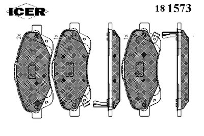181573 ICER Комплект тормозных колодок, дисковый тормоз