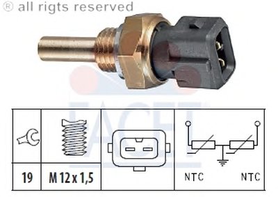 Датчик, температура охлаждающей жидкости; Датчик, температура охлаждающей жидкости; Датчик, температура охлаждающей жидкости FACET купить