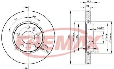 BD6845 FREMAX Тормозной диск