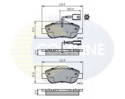 CBP11600 COMLINE Комплект тормозных колодок, дисковый тормоз