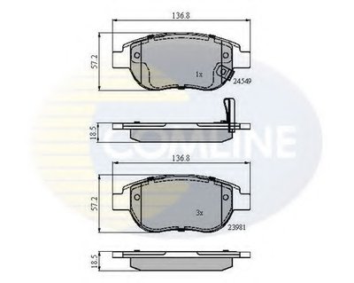 CBP31038 COMLINE Комплект тормозных колодок, дисковый тормоз