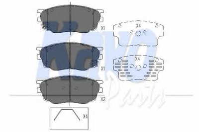 KBP4511 KAVO PARTS Комплект тормозных колодок, дисковый тормоз