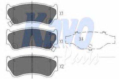 KBP6508 KAVO PARTS Комплект тормозных колодок, дисковый тормоз