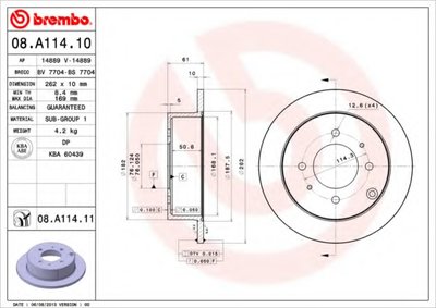 08A11411 BREMBO Тормозной диск