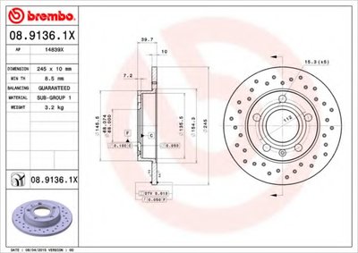 Тормозной диск BREMBO XTRA LINE BREMBO купить