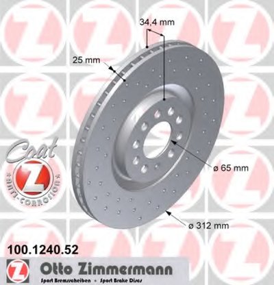 100124052 ZIMMERMANN Тормозной диск