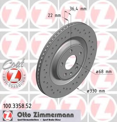 Тормозной диск SPORT BRAKE DISC COAT Z ZIMMERMANN купить