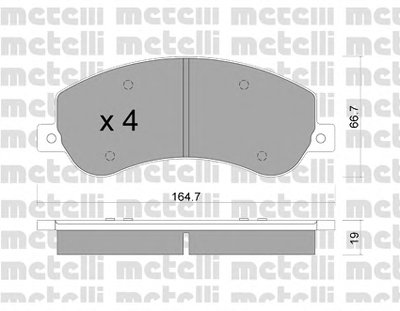 2206801 METELLI Комплект тормозных колодок, дисковый тормоз