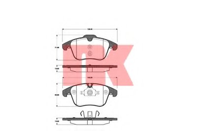 221968 NK Комплект тормозных колодок, дисковый тормоз