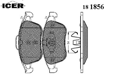 181856 ICER Комплект тормозных колодок, дисковый тормоз