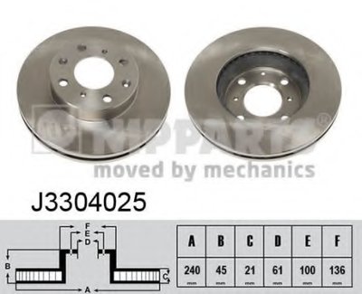 J3304025 NIPPARTS Тормозной диск