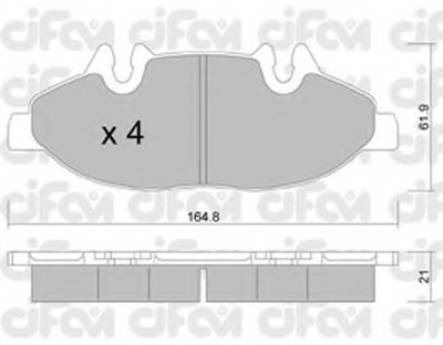 8225750 CIFAM Комплект тормозных колодок, дисковый тормоз