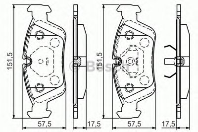 0986495060 BOSCH Комплект тормозных колодок, дисковый тормоз