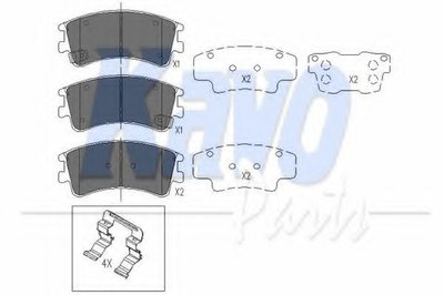 KBP4512 KAVO PARTS Комплект тормозных колодок, дисковый тормоз