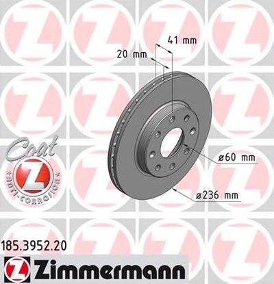 185395220 ZIMMERMANN Тормозной диск