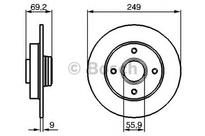 0986479255 BOSCH Тормозной диск