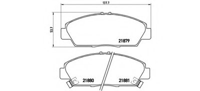 P28021 BREMBO Комплект тормозных колодок, дисковый тормоз