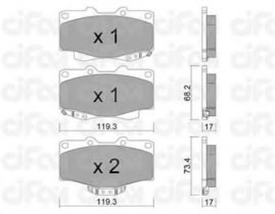 8221292 CIFAM Комплект тормозных колодок, дисковый тормоз