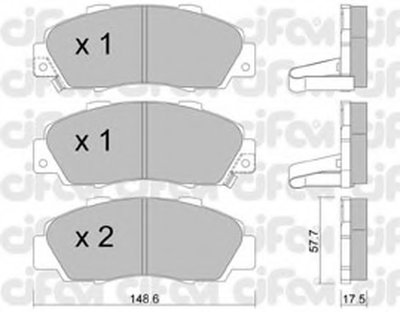 8222980 CIFAM Комплект тормозных колодок, дисковый тормоз