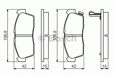 0986494700 BOSCH Комплект тормозных колодок, дисковый тормоз