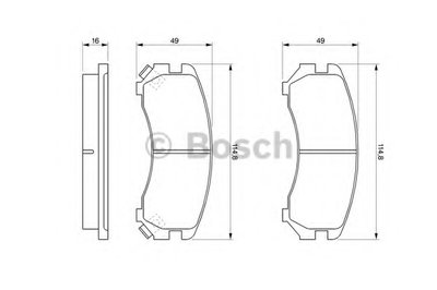 0986493450 BOSCH Комплект тормозных колодок, дисковый тормоз