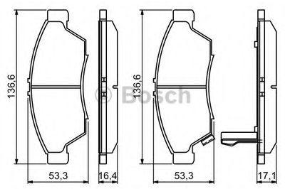 0986494238 BOSCH Комплект тормозных колодок, дисковый тормоз