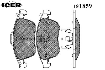 181859 ICER Комплект тормозных колодок, дисковый тормоз