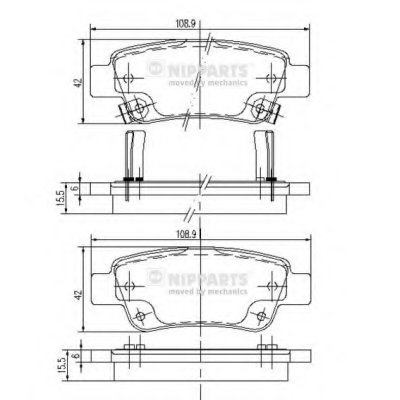 N3614019 NIPPARTS Комплект тормозных колодок, дисковый тормоз