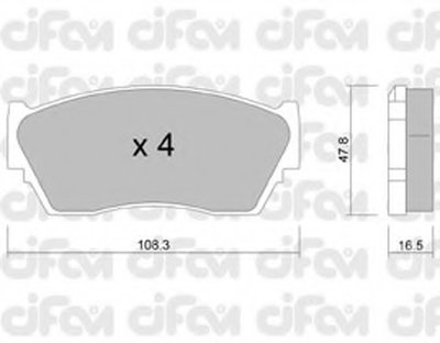 8222460 CIFAM Комплект тормозных колодок, дисковый тормоз