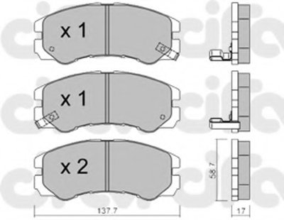 8223570 CIFAM Комплект тормозных колодок, дисковый тормоз