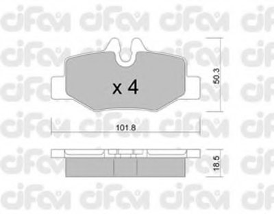 8225760 CIFAM Комплект тормозных колодок, дисковый тормоз