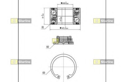 LO03531 STARLINE Подшипник ступицы колеса