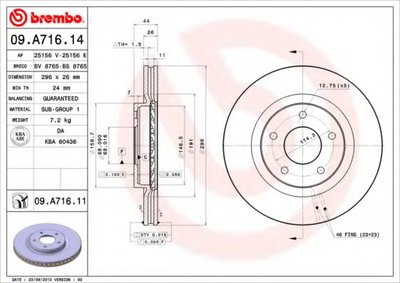 09A71611 BREMBO Тормозной диск