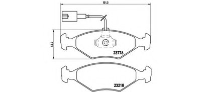 P23122 BREMBO Комплект тормозных колодок, дисковый тормоз